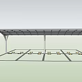 Modern Outdoor Curved Roof Canopy For Car Parking With Support Columns