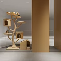 Modern Cat Themed Mall Store With Cloud Lights And Cat Trees 3d model