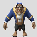 Beast Fantasy Game Movie Character Wearing Blue Coat Yellow Trim White Shirt Black Pants