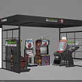 Universal Attraction Amusement Equipment Exhibition Booth With Various Arcade Machines And Display Shelves