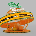 Modern Orange Net Red Pushcard Meichen Sick 3d model