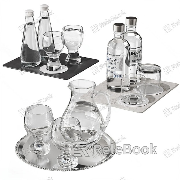 Tea Set Water Cup Water Kettle Dining Table Ornaments Glass Decorations Tea Set Tableware model