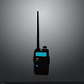 Black Walkie Talkie With Long Antenna Blue Screen And Colored Buttons