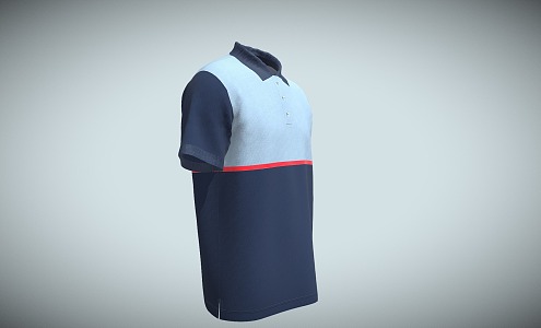 Modern Polo Cotton Shirt 3d model