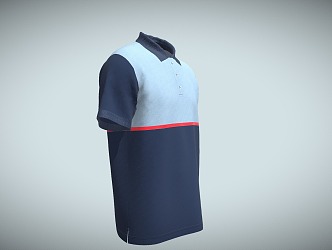 Modern Polo Cotton Shirt 3d model