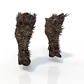 Brown Leather Spiked Combat Weapon Boots With Sharp Tactical Spikes Design 3d model