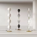 Modern Layered Spherical Floor Lamps in White Black and Glass with Golden Base
