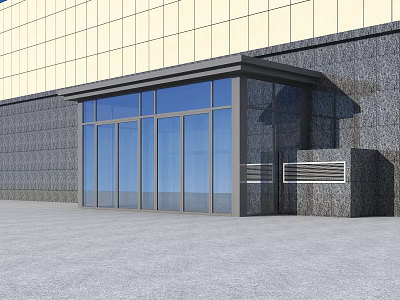 modern canopy door bucket 3d model