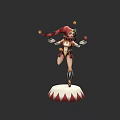 Jester Themed Game And Movie Character With Colorful Costume Holding Balls On Circular Base