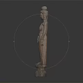 Ancient Standing Stone Buddha Statue Featuring Intricate Carved Details On Lotus Base