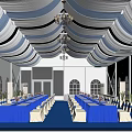 White Outdoor Event Canopy with Arched Windows and Glass Doors Design