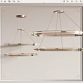 Modern Circular Chandeliers With Metal Frame And Glass Elements For Interior Decor 3d model