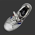 Adidas White Casual Sneakers With Red And Blue Stripes For Everyday Use