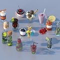 Juice Drink Glass 3d model