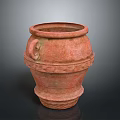 Hand Carved Terracotta Jar Sculpture With Intricate Patterns And Ear Handles