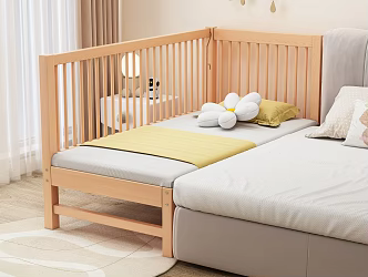 Splicing Bed Children's Bed Guardrail Lifting Bed Crib Children's Room Children's Bedroom 3d model
