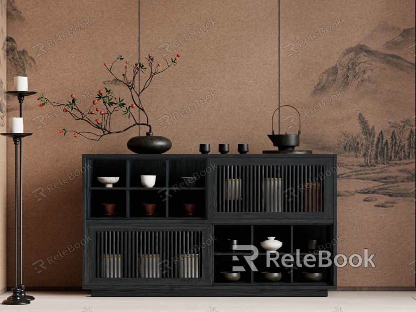 New Chinese Style Storage Rack Storage Cabinet Bucket Cabinet model