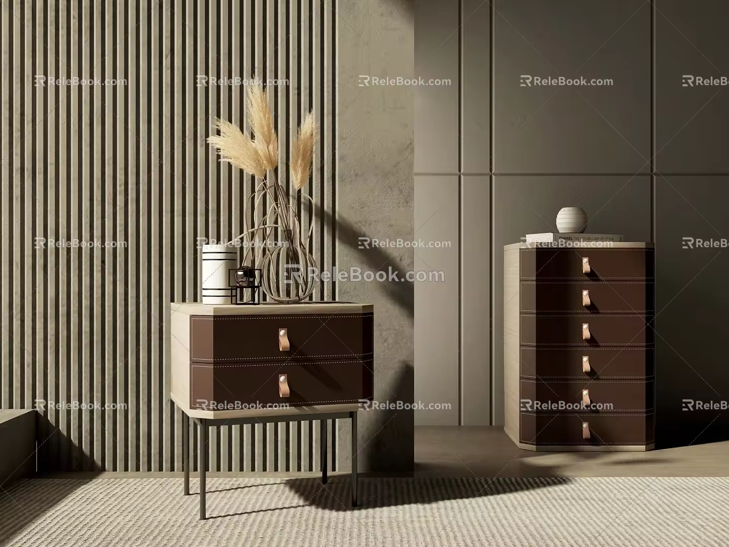 Modern Bedside Table Simple Bedside Table 3d model