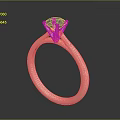 Elegant Rose Gold Ring With Solitaire Diamond And Shiny Polished Band