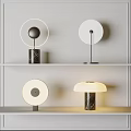 Modern Table Lamps With Marble Base And Circular Shade Design For Interior Decor 3d model