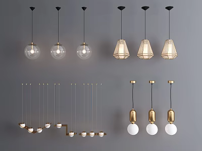 Modern chandelier chandelier combination 3d model Modern chandelier chandelier combination 3d model