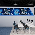 Modern Classroom Artificial Intelligence Computer Classroom 3d model