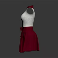 White Sleeveless Top With Red Skirt And Bow Detail On Mannequin