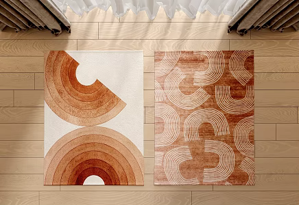 Modern Square Carpet Geometric Carpet 3d model