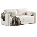 Modern Grey And Beige Sofas With Cozy Blankets Decorative Pillows And Round Balls
