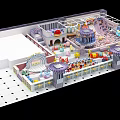 Indoor Playground Interior Design With Colorful Decorations Slides Climbing Structures And Seating Areas