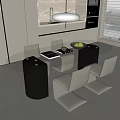 Dining table and chair combination 3d model