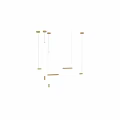 Modern Minimalist Chandelier Design With Linear White And Gold Elements For Home Decor