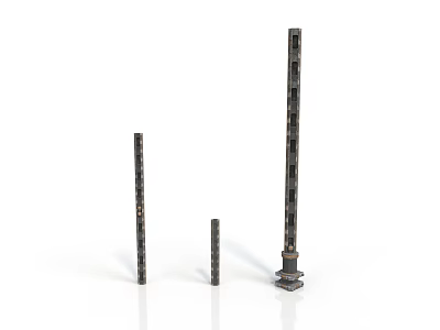 Metal Column Equipment With Different Heights Surface Holes And Base Structure 3d model