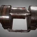 Rustic Industrial Metal Equipment Featuring Cylindrical Body Square Base And Pipe Connections