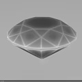 3D Rendered Diamond With Geometric Surface Lines And Reflective Bottom On Dark Background