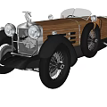Vintage Open Top Car Featuring Wooden Body Silver Grille And Black Wheels
