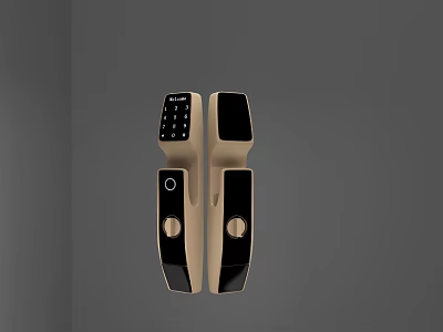 Smart Digital Door Handle With Keypad And Fingerprint Recognition For Home Security 3d model