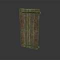 Old Rustic Wooden Door With Metal Hinges And Aged Wood Texture