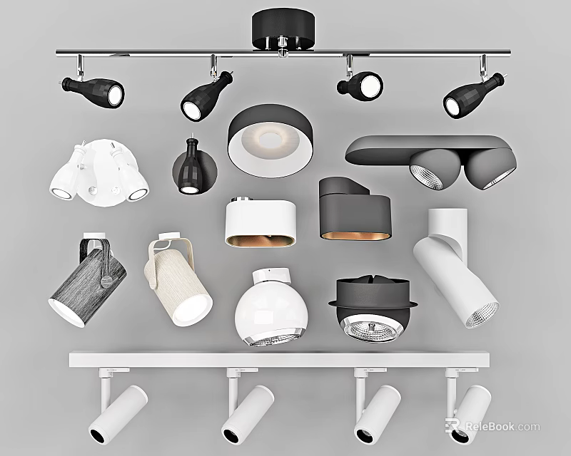 Modern Downlights And Spotlights With Various Styles For Home Ceiling Lighting 3d model