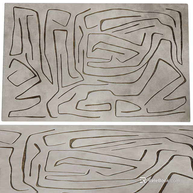 Abstract Line Pattern Floor Tiles For Modern Home Interior Design Spaces 3d model 