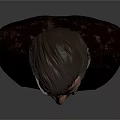 Detailed Bearded Man 3D Bust Model Wearing Dark Coat Against Gray Background