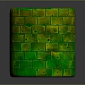 Unique Elegant Glossy Green Cylindrical Decorative Container With Brick Pattern Surface Design