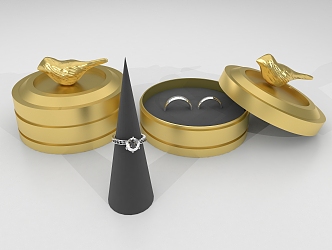 Modern Jewelry Bird Jewelry Box Diamond Ring 3d model