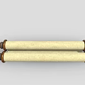 Two Traditional Scrolls With Wooden Handles And Ivory Paper Surfaces