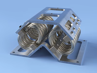 Heavy Duty Industrial Equipment with Metal Frame and Coiled Springs for Machinery Support 3d model