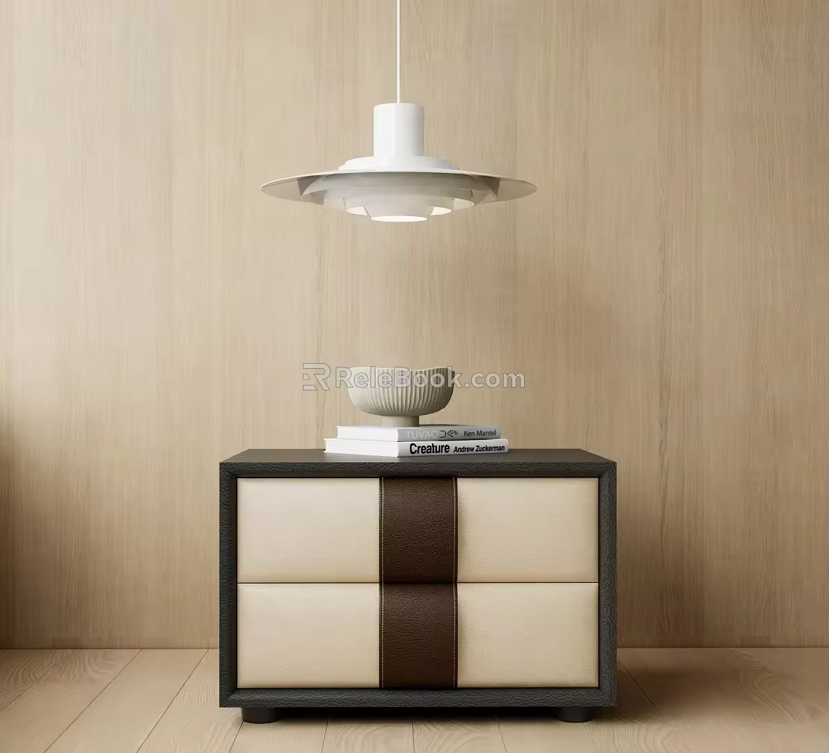 Modern Luxury Simple Bedside Table 3d model