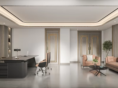 modern office general manager office 3d model