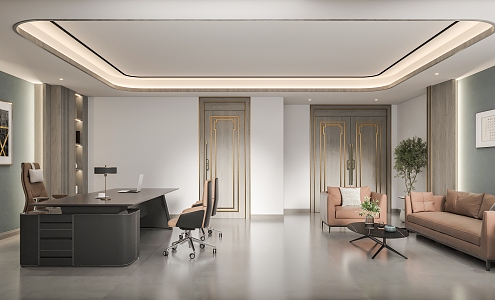 modern office general manager office 3d model