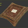 Red Square Decorative Tray With Textured Surface For Home Living Room Use
