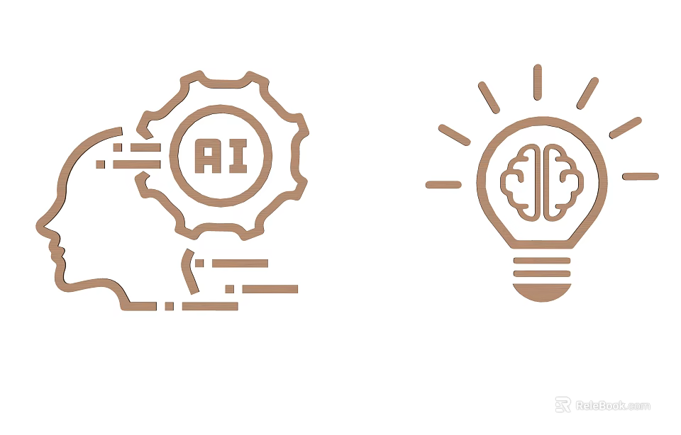 AI Themed Brain Inspired Decorative Pendant With Gear And Light Bulb Design Elements 3d model 
